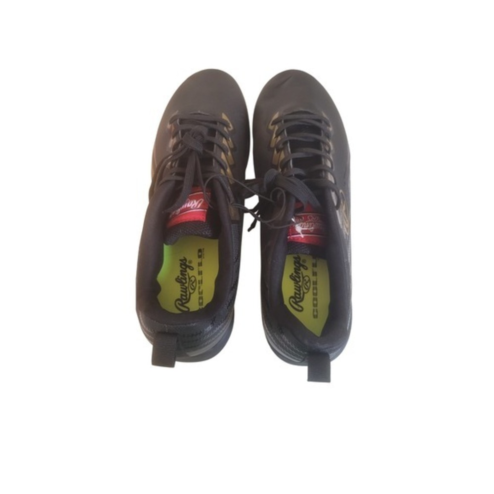 Rawlings Mens 11D Black Gold‎ Coolflo Baseball Cleats Low Top 174927 10/2022